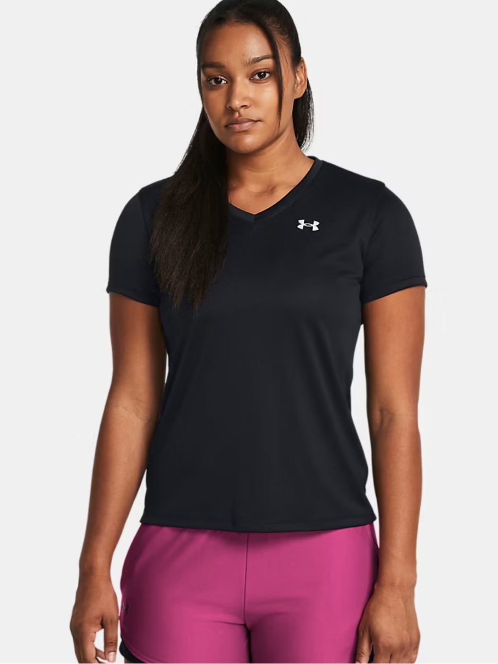 Under Armour Women’s Black V-Neck Short Sleeve Performance Tee